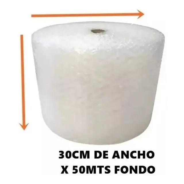 Rollo Papel Burbuja Plastico Embalar Bobina De 30cm X 50mts