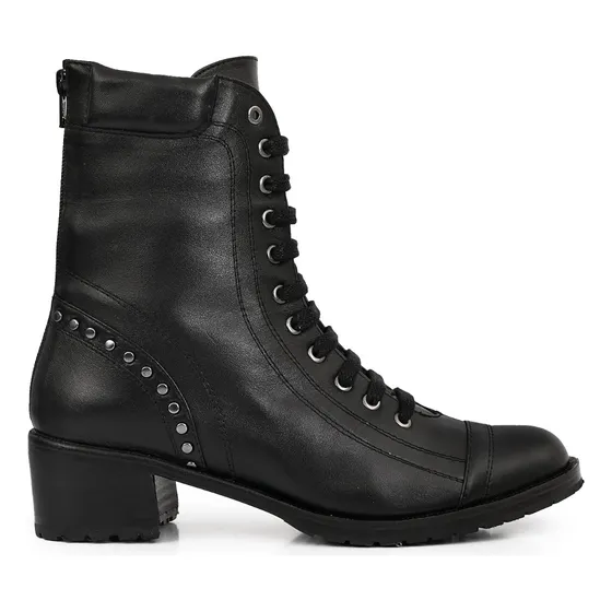 Borcego Cuero Mujer Vestir Bota Botineta Zapato Briganti
