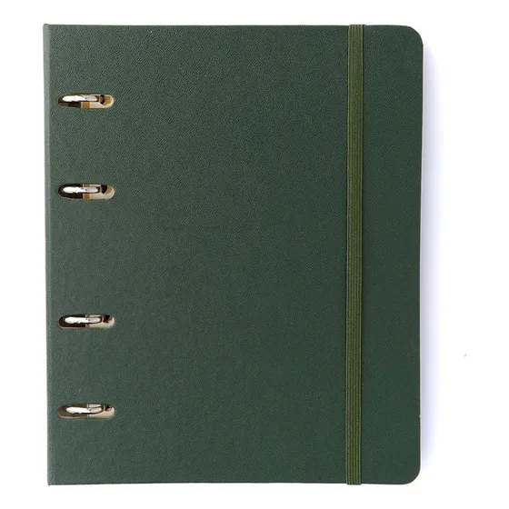 Caderno Criativo Argolado Fichário CIcero Tamanho A5 - Office Duo- Folha Pontilhada e Pautada (40 folhas) Coleção Clássica A5 Cor Verde Oliva