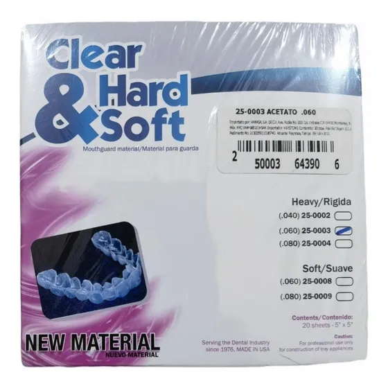 Acetato Rígido Cal .060 Termoformado 20pza Clear Hard & Soft