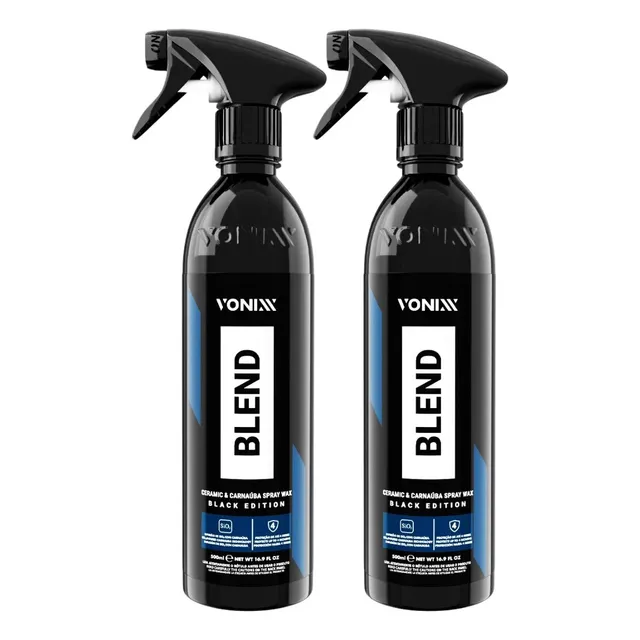 Kit 2 Ceras Carnaúba Blend Black Carro Preto 500ml Vonixx