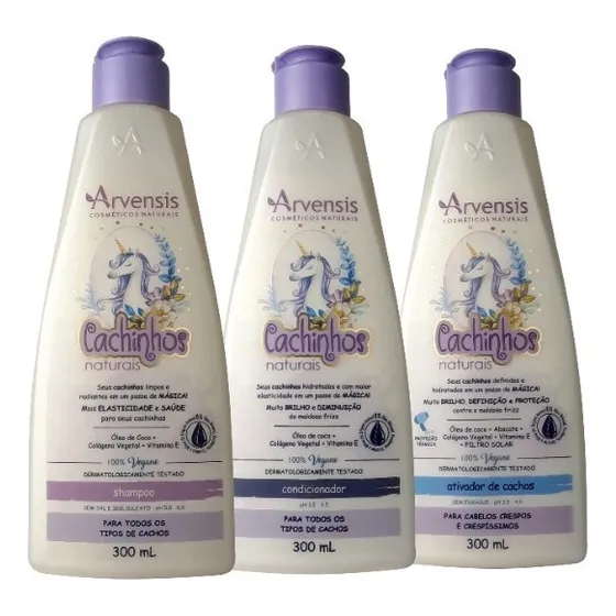 Kit Shampoo E Condicionador + Ativador Infantil Crespos