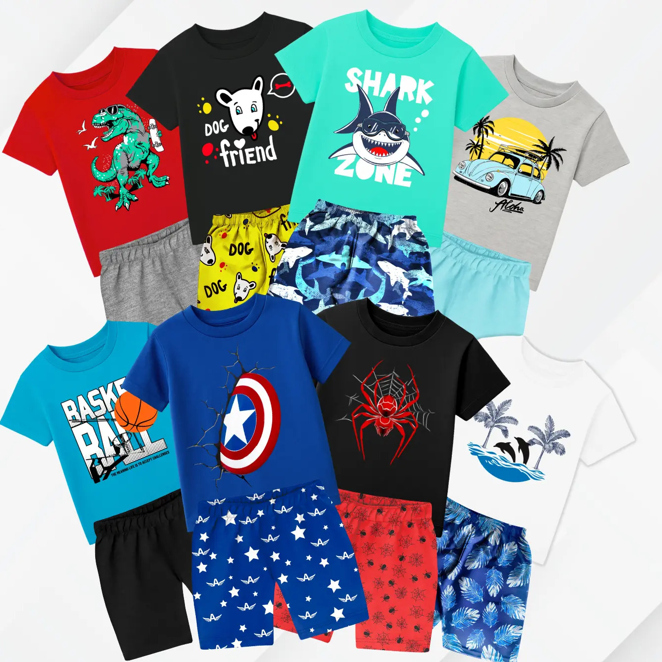 Kit 6 Peças De Roupa Infantil Menino Masculino Verão Barato