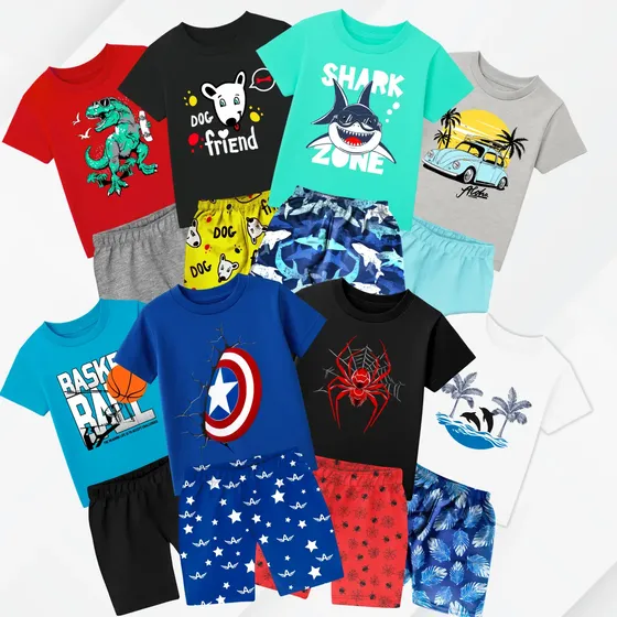 Kit 6 Peças De Roupa Infantil Menino Masculino Verão Barato