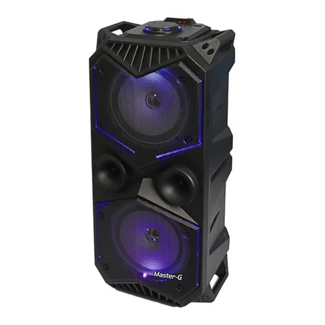 Parlante Portátil Master-G SPBYF7 Bluetooth con Luces LED y Función Karaoke - Negro