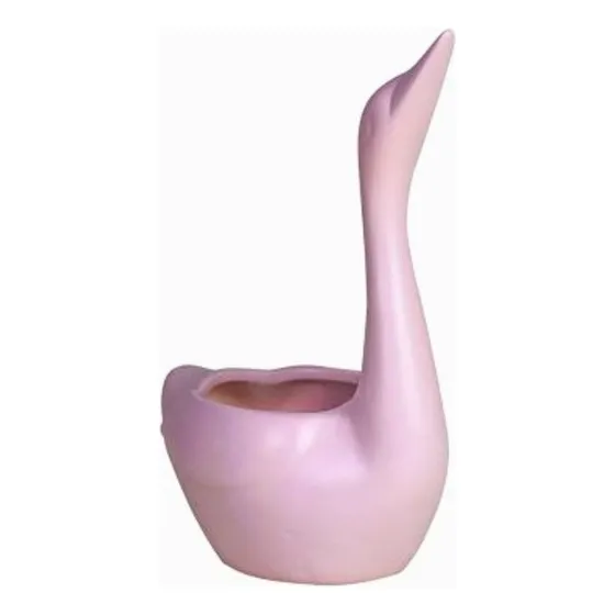Vaso Cachepot Cisne Bico Alto Liso Decoração Cacto Suculenta
