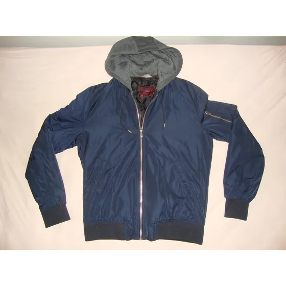 Jaqueta Zara Com Ziper - Azul Marinho - Tamanho Grande