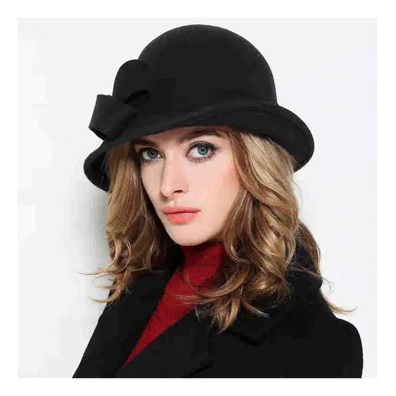 Sombrero Mujer Francés Elegante Vintage Tweed Top Hat