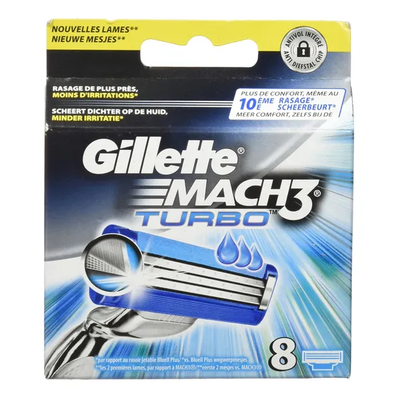 Cuchillas De Afeitar Gillette Mach3 Turbo Para Hombre