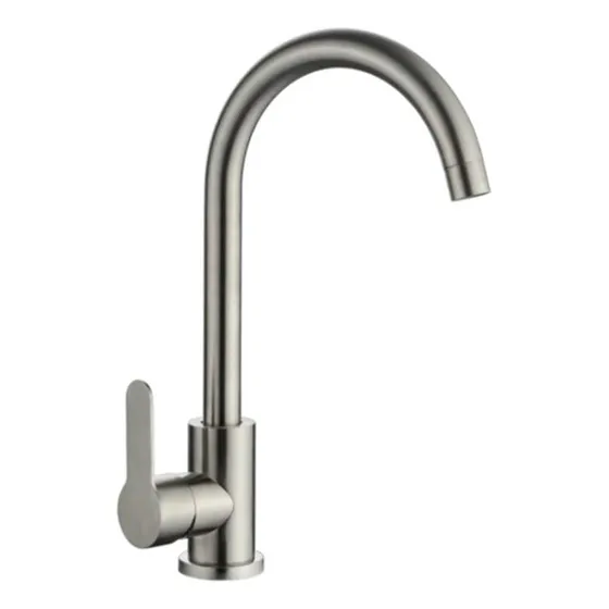 Monomando Lavaplatos Tebisa Acero Satinado Flexibles 40 Cm