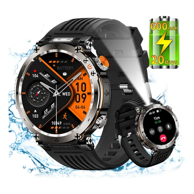 Reloj Inteligente Morein Rock 1 Smartwatch Hombre Deportivo 1.7'' Ip68 Llamadas Alexa Brújula Linterna Uv Batería Duración