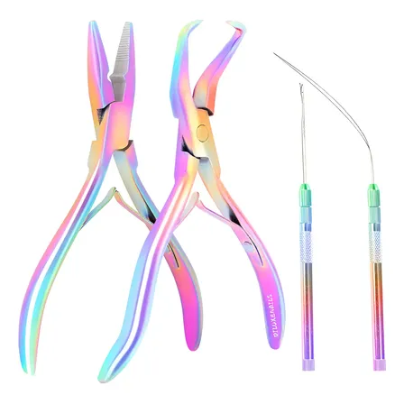 Kit Pinzas 7pzs Extensiones Para Cabello Profesional Set Deslumbrante