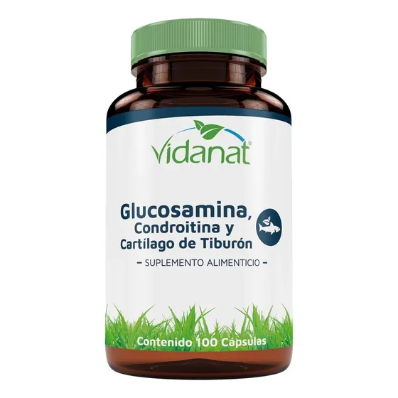 Glucosamina, Condroitina Y Cartílago 100 Caps Vidanat Sabor Sin Sabor