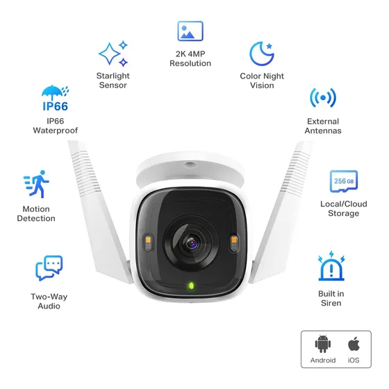 Cámara Seguridad Wifi Tp-link Tapo C320ws Exterior Starlight