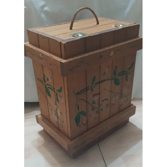Caja De Madera Baúl Decorativo Almacenamiento Vino Botellas 