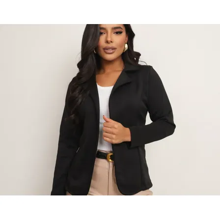 Blazer Feminino Social Elegante Sem Botao Trabalho Passeio