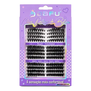 Cílios Tufinho Volumoso 50p+60p+80p Tamanhos Variados Preto Preto