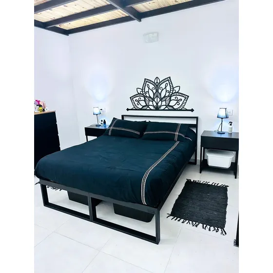Cama Minimalista Tuxon 140x190 Base Dividida En Dos Modulos