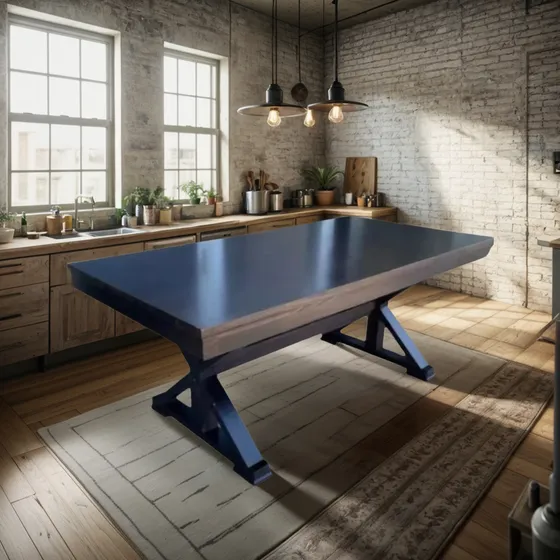 Mesa Tipo Industrial Pata Cruz Con Refuerzo