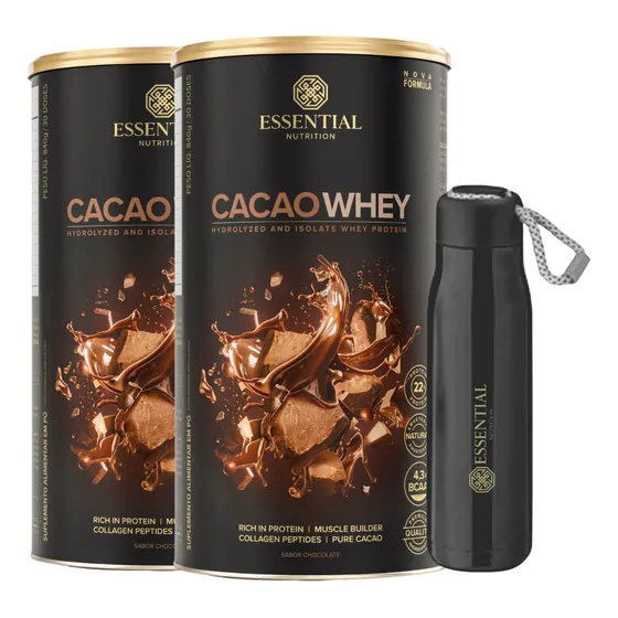 Kit 2x Cacao/vanilla 30 Doses + Garrafa Essential Exclusiva