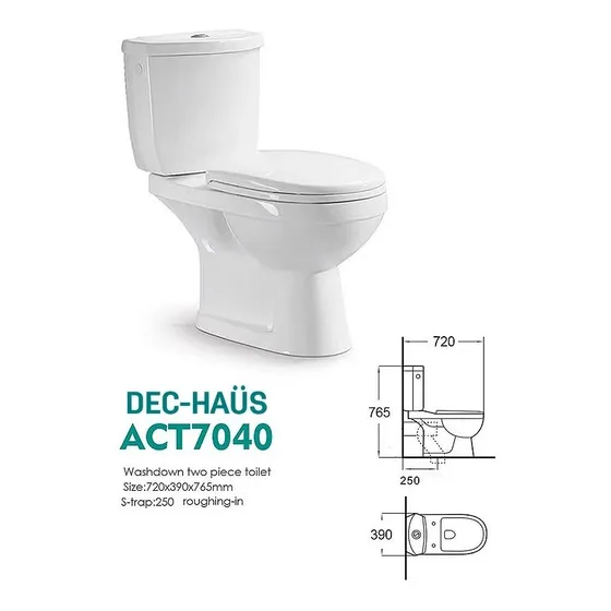 Wc 2 Piezas Dec Haus Descarga Piso Centro 25 Cms Act7040