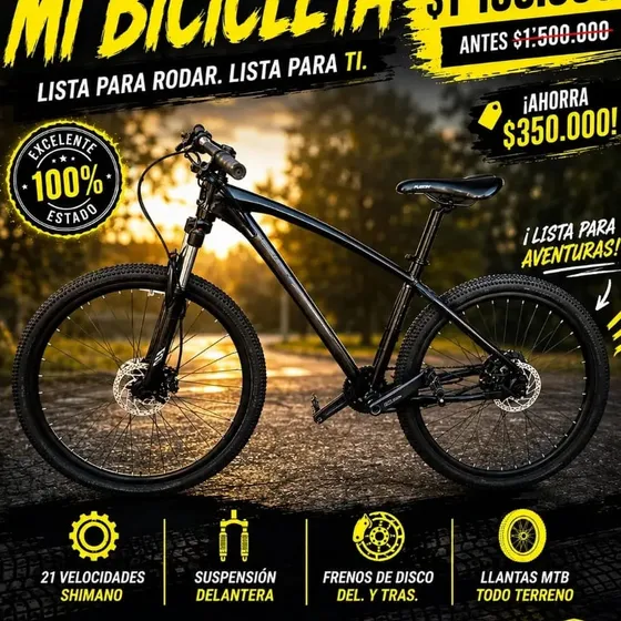 Bicicleta Negra Todo Terreno De Montañismo En Excelente Esta