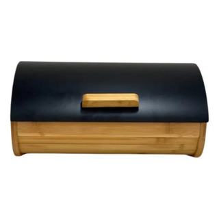 Panera Grande De Madera Pan Contenedor Tapa Negra Bamboo Panera Grande De Madera Pan Contenedor Tapa Negra Bamboo