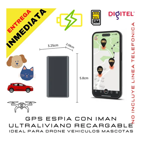 Mini Gps Espia Gsm Lte 4g Iman Con App Ios Android Flota