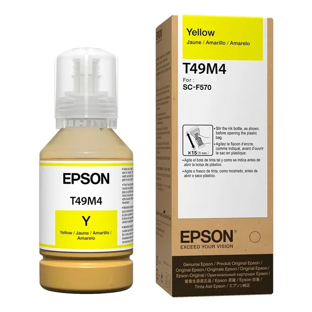 Botella De Tinta Sublimación Epson T49m 140ml F170 F570 color amarillo