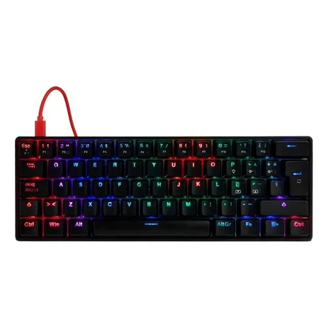 Teclado Mecánico Game Factor Kbg560-bl - Usb, Negro /v Teclado NEGRO/SWITCH RED Idioma Español Latinoamérica