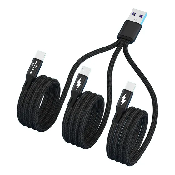 Gelrhonr Cable Divisor Usb C Doble Tipo + Carga Micro Macho