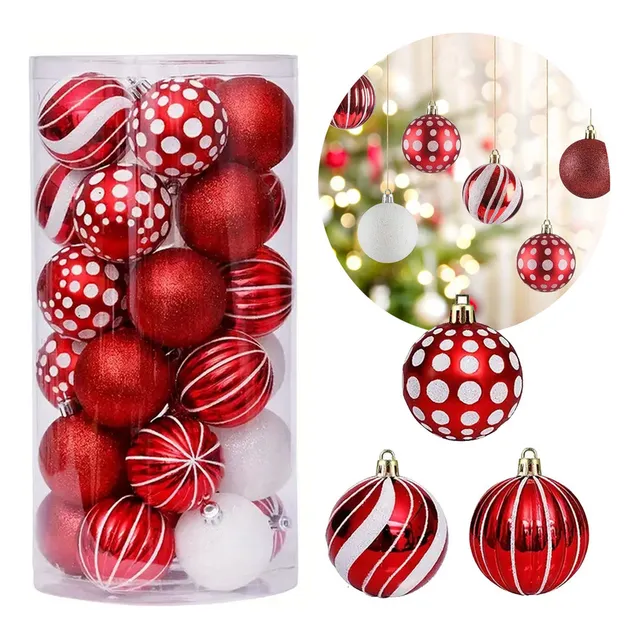 Esferas Rojas 30 30 De Centros De Mesa Navideños 6cm