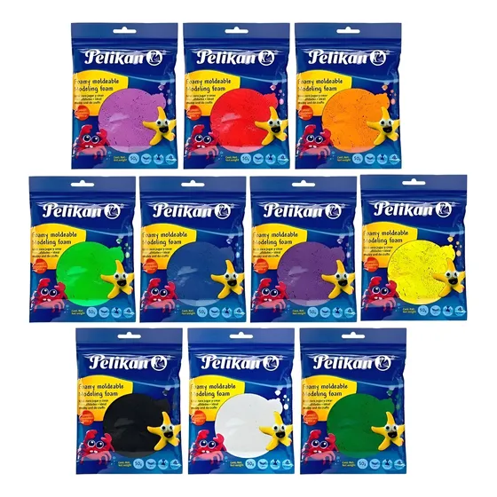 Foamy Pelikan Goma Moldeable 50gr. X10 Colores Surtidos