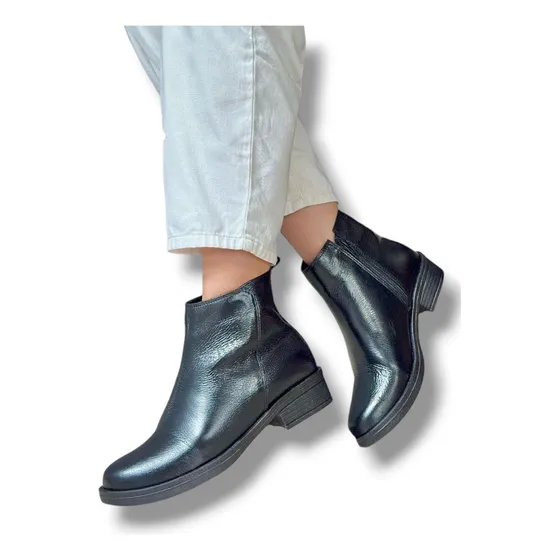 Bota Texana En Cuero Botín Casual Y Elegante