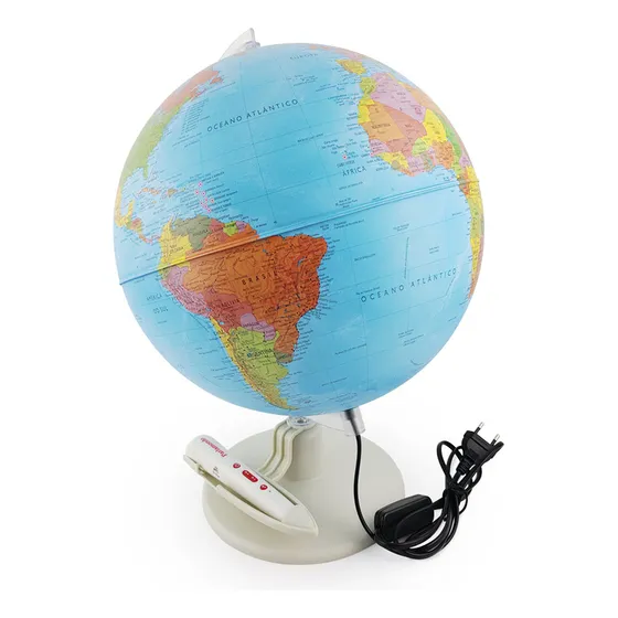 Globo Terrestre Caneta Inteligente Com Informações Hinos