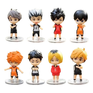 Juego De 8 Figuras De Acción De Voleibol Haikyuu, Versión Q, Juego De 8 Figuras De Acción De Voleibol Haikyuu, Versión Q,