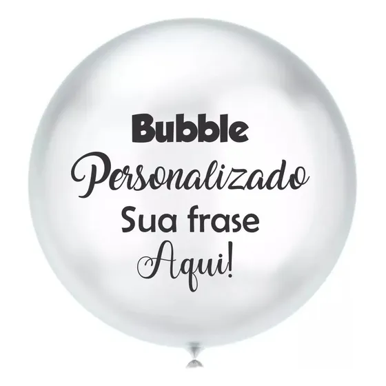 Balão Buble Transparente Personalize Seu Nome Com 3 Palavras Transparente Personalizado