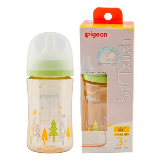 Biberón Softouch Pigeon Ppsu 240ml Forest Verde Claro Bosque | Cuotas sin interés