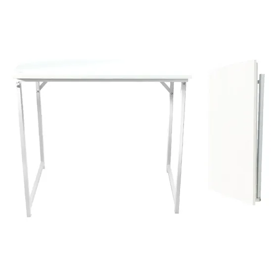 Mesa Escritorio Plegable Melamina Y Hierro Industrial 80cm