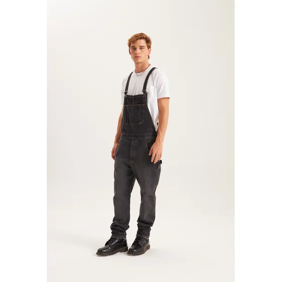 Jardinero Regular Fit Hombre Lee Denim Black Stone