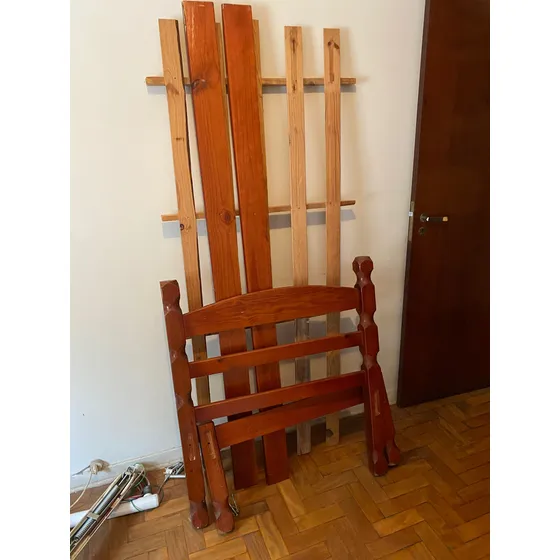 Cama De Solteiro Com 2 Colchões Marrom