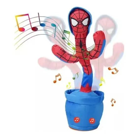 Cactus Bailarín Repetidor De Voz Con Música Spiderman Niños