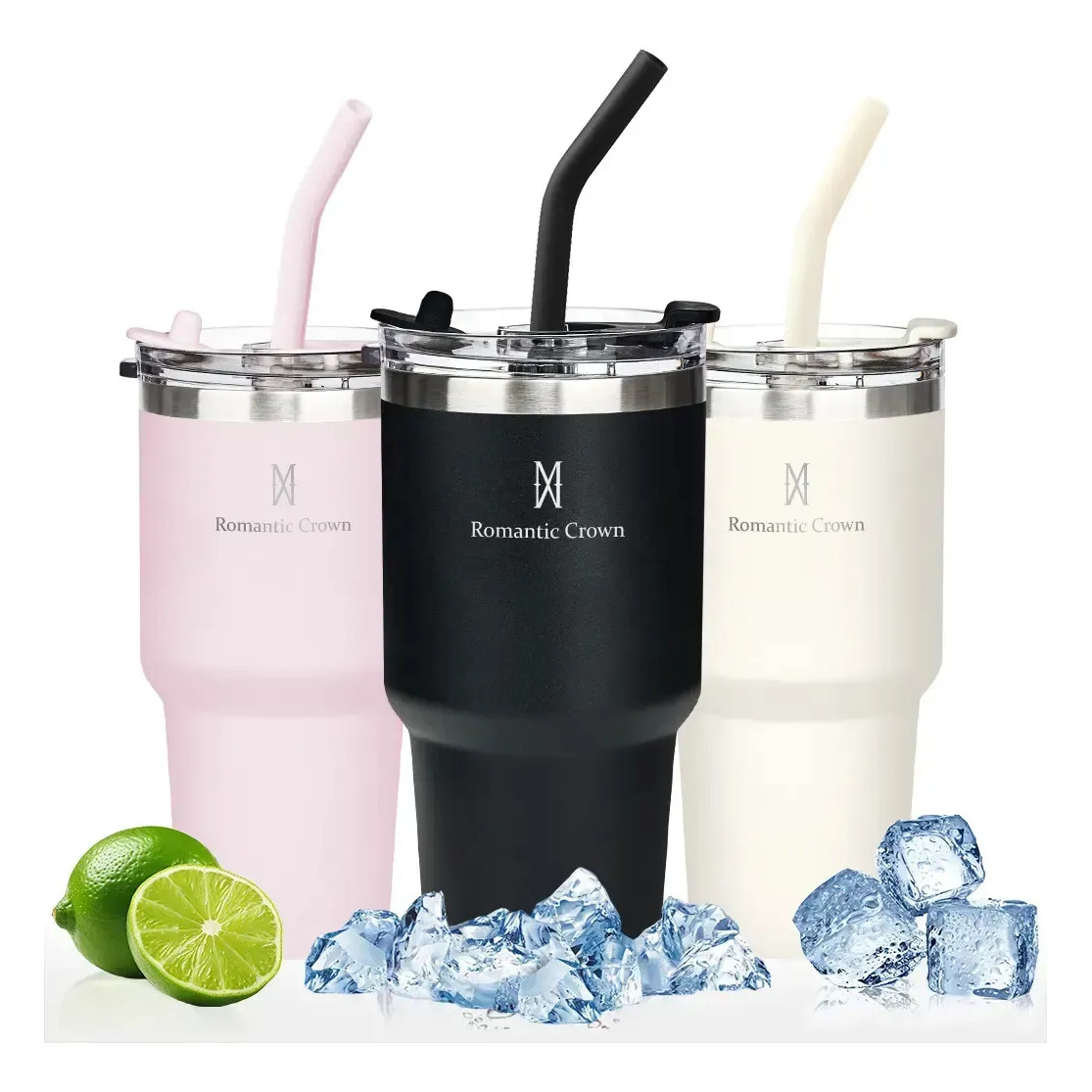 Copo térmica 600ml inox anti-vazamento para café/chá/bebidas preto lisa