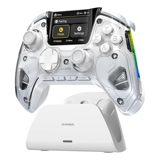 Joysticj Pc Gamepad Inalámbrico Manbaone Blanco Interactive