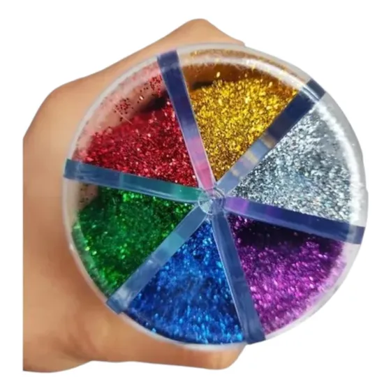 6 Colores Escarcha Purpurina Con Dosificador 120gr