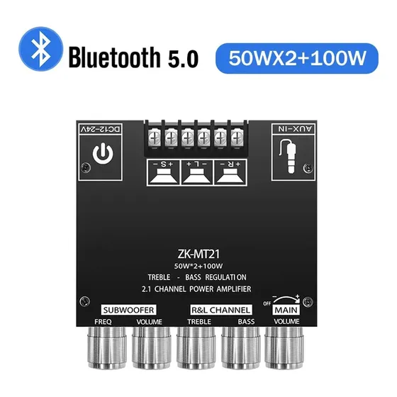 Amplificador De Sonido Bt 2.1 50w+100w Calidad Para Tv O Pc