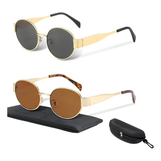 2pzs Lentes De Sol Retro Moderno Gafas Con Marco Metal 2pzs Lentes De Sol Retro Moderno Gafas Con Marco Metal