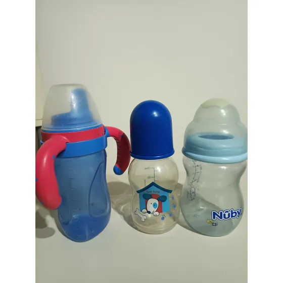 1 Teteros Y 1 Para Agua Marcas Nuby, Gerber Para Bebe 210 Ml