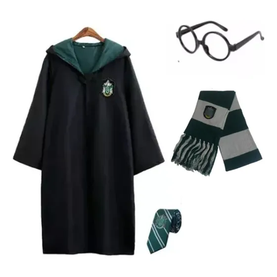 Disfraz Harry Potter Capa Lentes Corbata Bufanda Gryffindor Slytherin