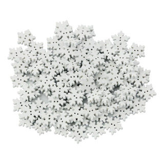 100pcs Copo De Nieve Blanco Botones De Madera De Costura 100pcs Copo De Nieve Blanco Botones De Madera De Costura